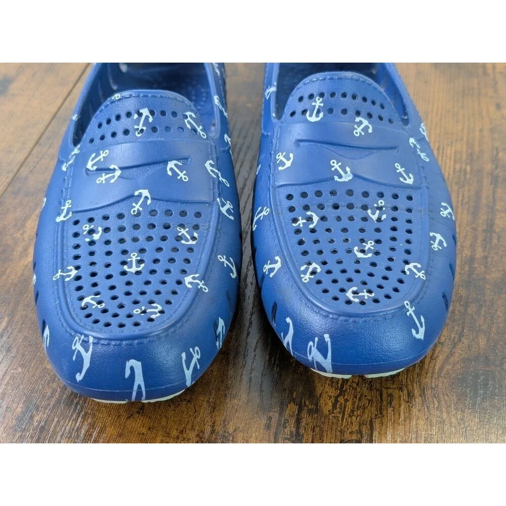 Floafers Men’s Country Club Driver 2.0 Size 8 Navy W/White Anchors
